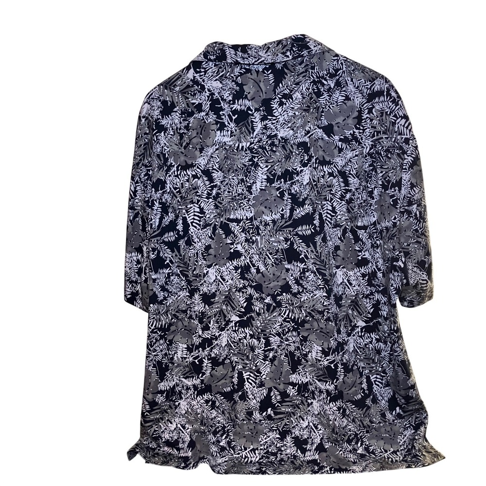Havana Jack's Cafe Shirt Mens XL Black White Tropical Rayon Button Down - Picture 5 of 7